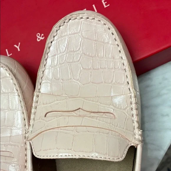 Kelly & Katie Blush Croc-Embossed Loafers - Picture 2 of 10